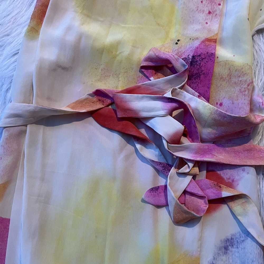 Wilfred | Aritizia Silk Watercolor Sheath Dress - Picture 8 of 11